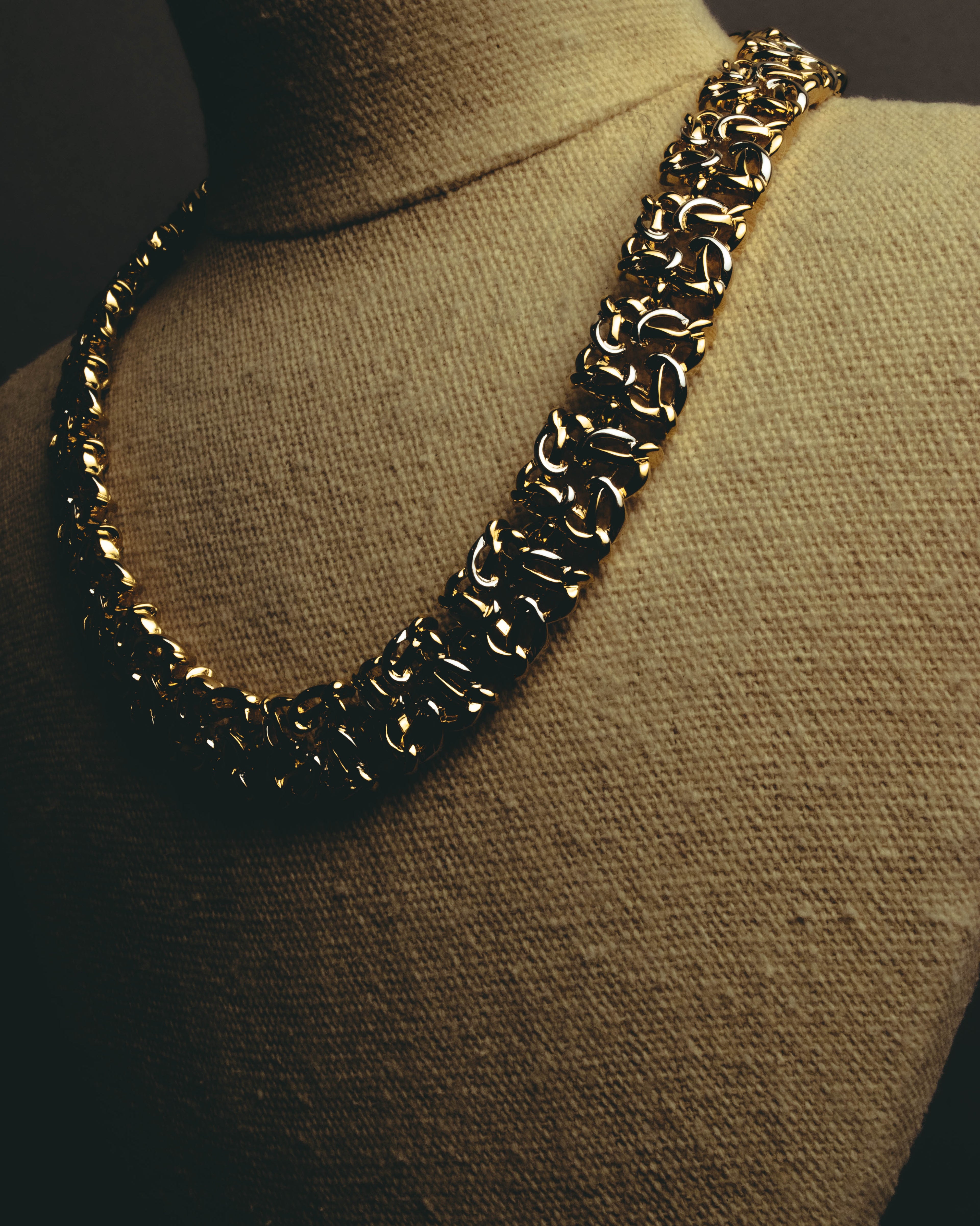 "NINA RICCI" 80's-00's Chunky two tone chain necklace