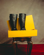 "FENDI" 00's B buckle knee-high leather boots
