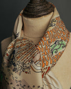 “Salvatore Ferragamo” 90’s Florence trompe l’oeil silk scarf