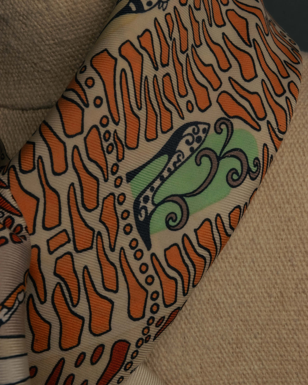 “Salvatore Ferragamo” 90’s Florence trompe l’oeil silk scarf