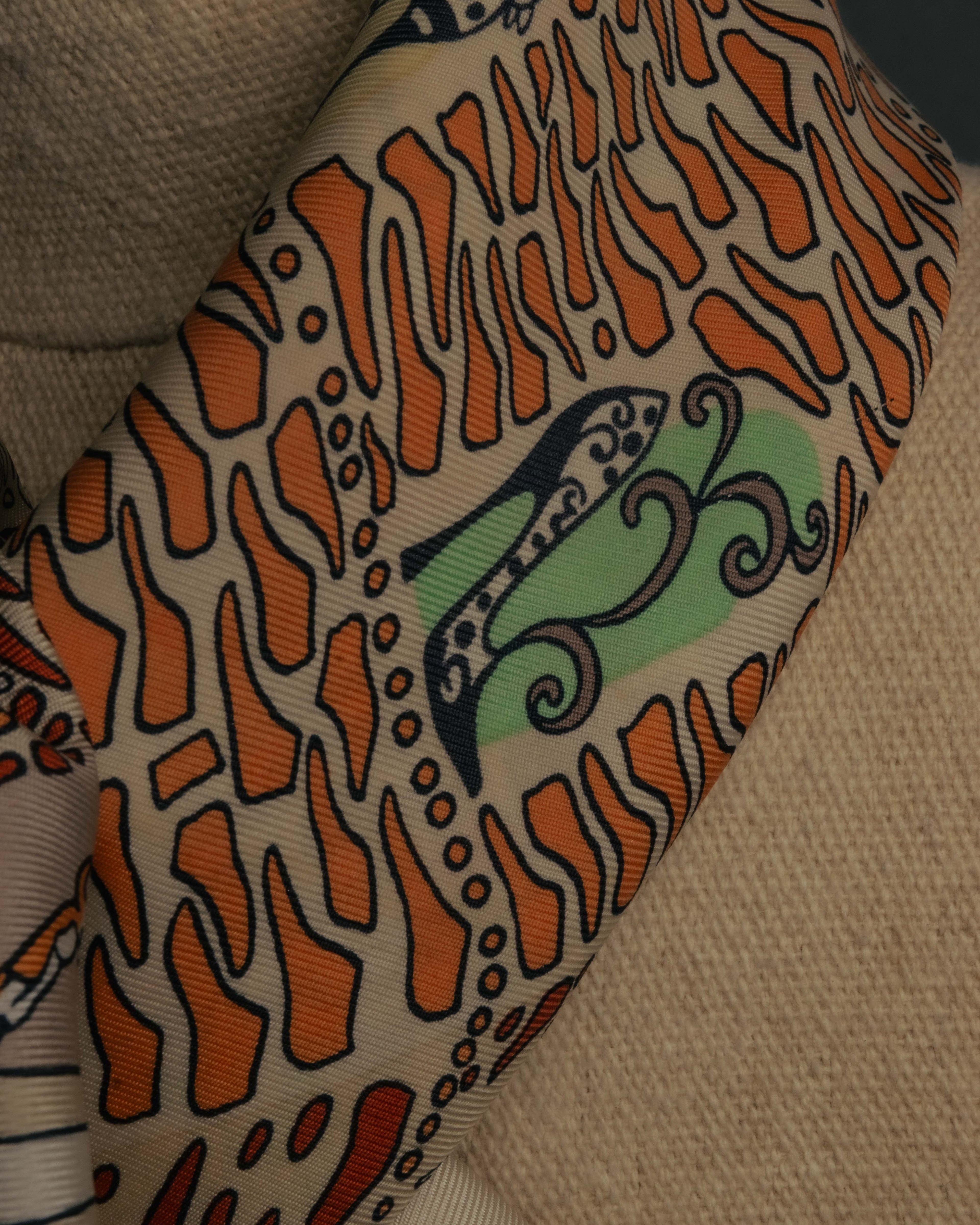 “Salvatore Ferragamo” 90’s Florence trompe l’oeil silk scarf