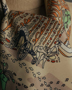 “Salvatore Ferragamo” 90’s Florence trompe l’oeil silk scarf