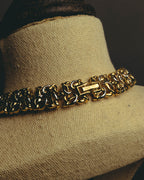 "NINA RICCI" 80's-00's Chunky two tone chain necklace