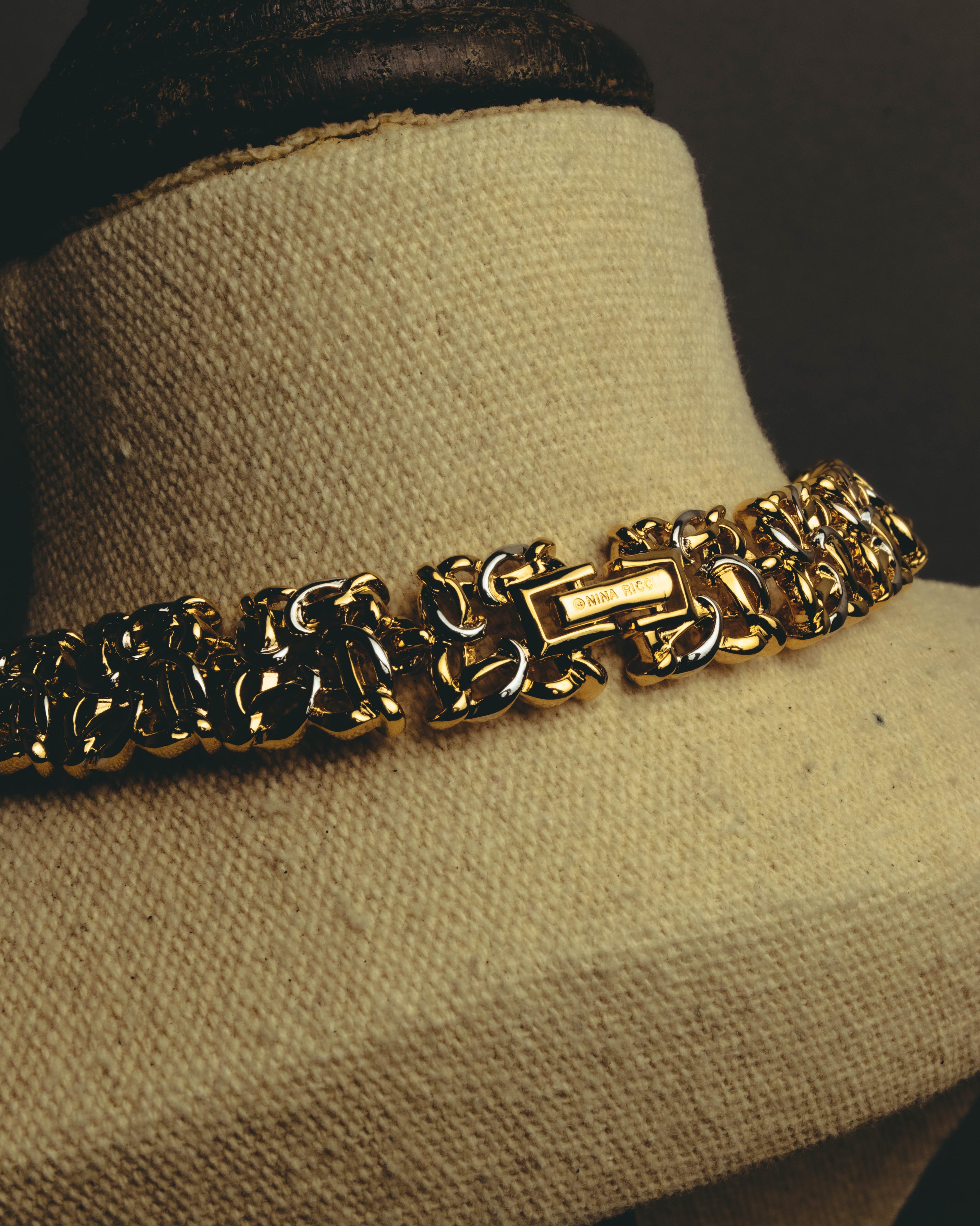 "NINA RICCI" 80's-00's Chunky two tone chain necklace