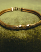"Christian Dior" 70's Gold tone mesh chain necklace