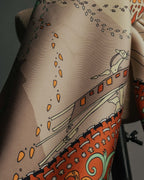 “Salvatore Ferragamo” 90’s Florence trompe l’oeil silk scarf