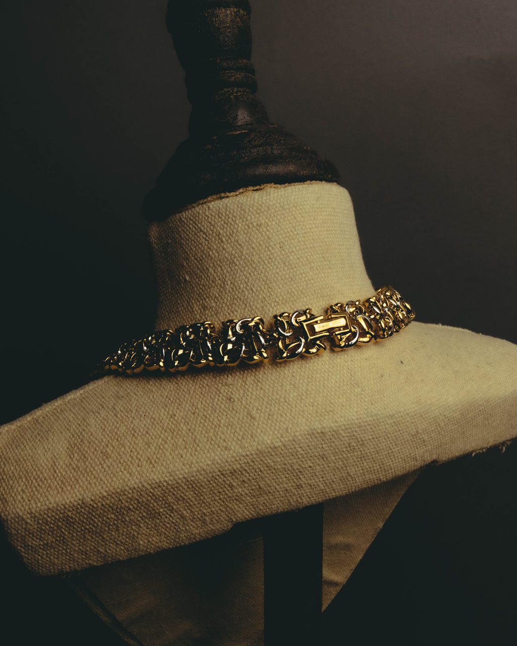 "NINA RICCI" 80's-00's Chunky two tone chain necklace