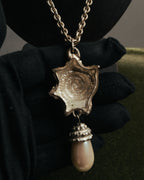 “KENZO” 80’s-90’s Sculptural shell pearl pendant necklace