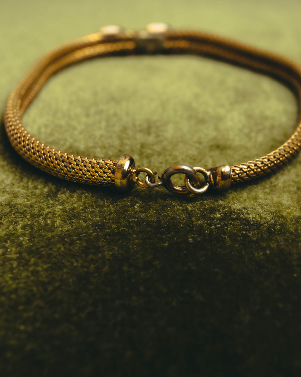 "Christian Dior" 70's Gold tone mesh chain necklace