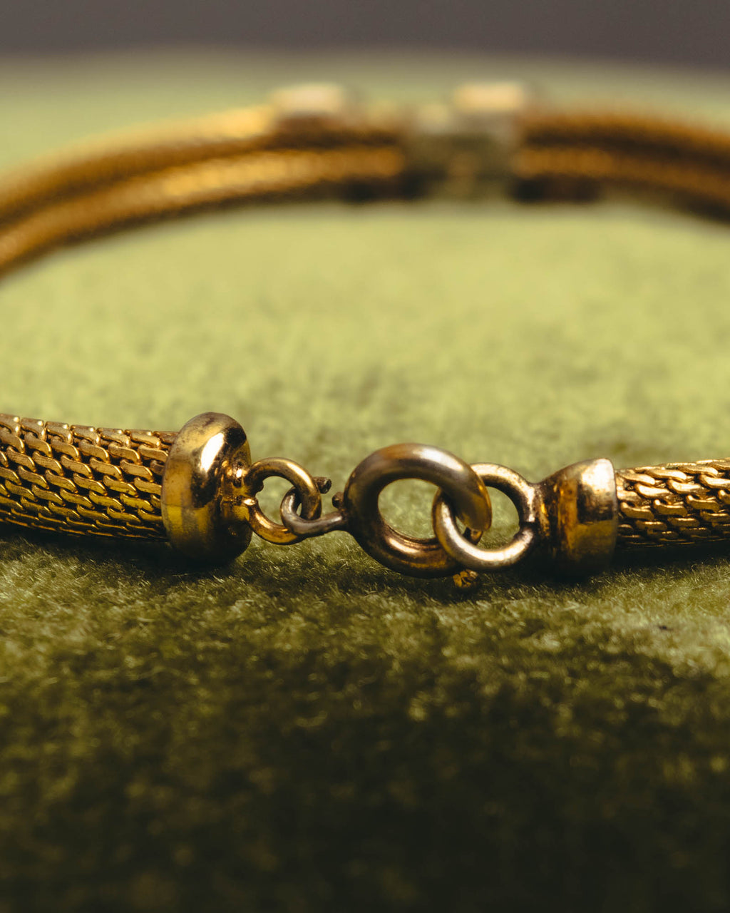 "Christian Dior" 70's Gold tone mesh chain necklace