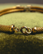 "Christian Dior" 70's Gold tone mesh chain necklace