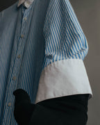 "REGULATION Yohji Yamamoto" 2015AW Striped oversized shirt dress