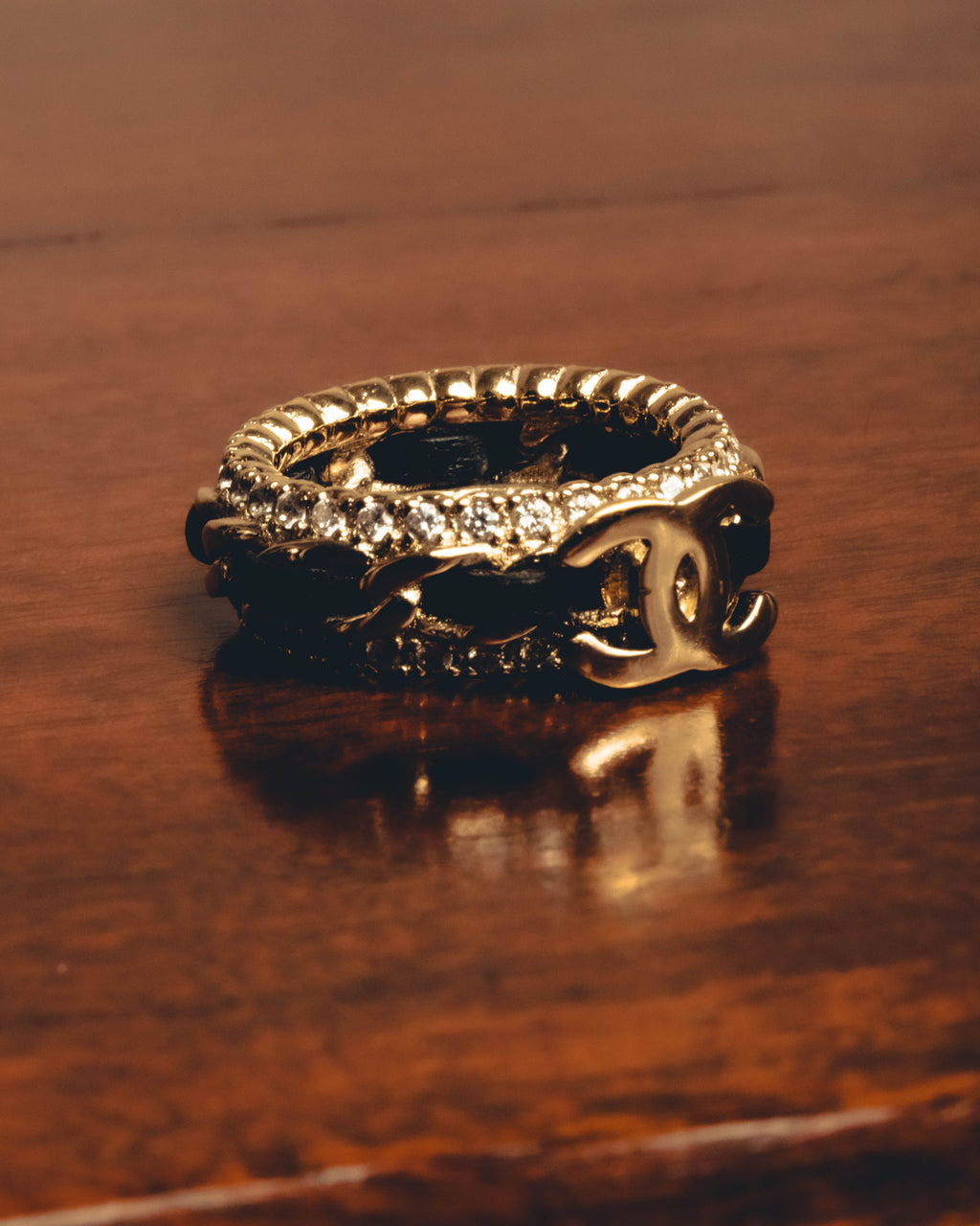 -SPECIAL- "CHANEL" Embellished costume jewelry ring