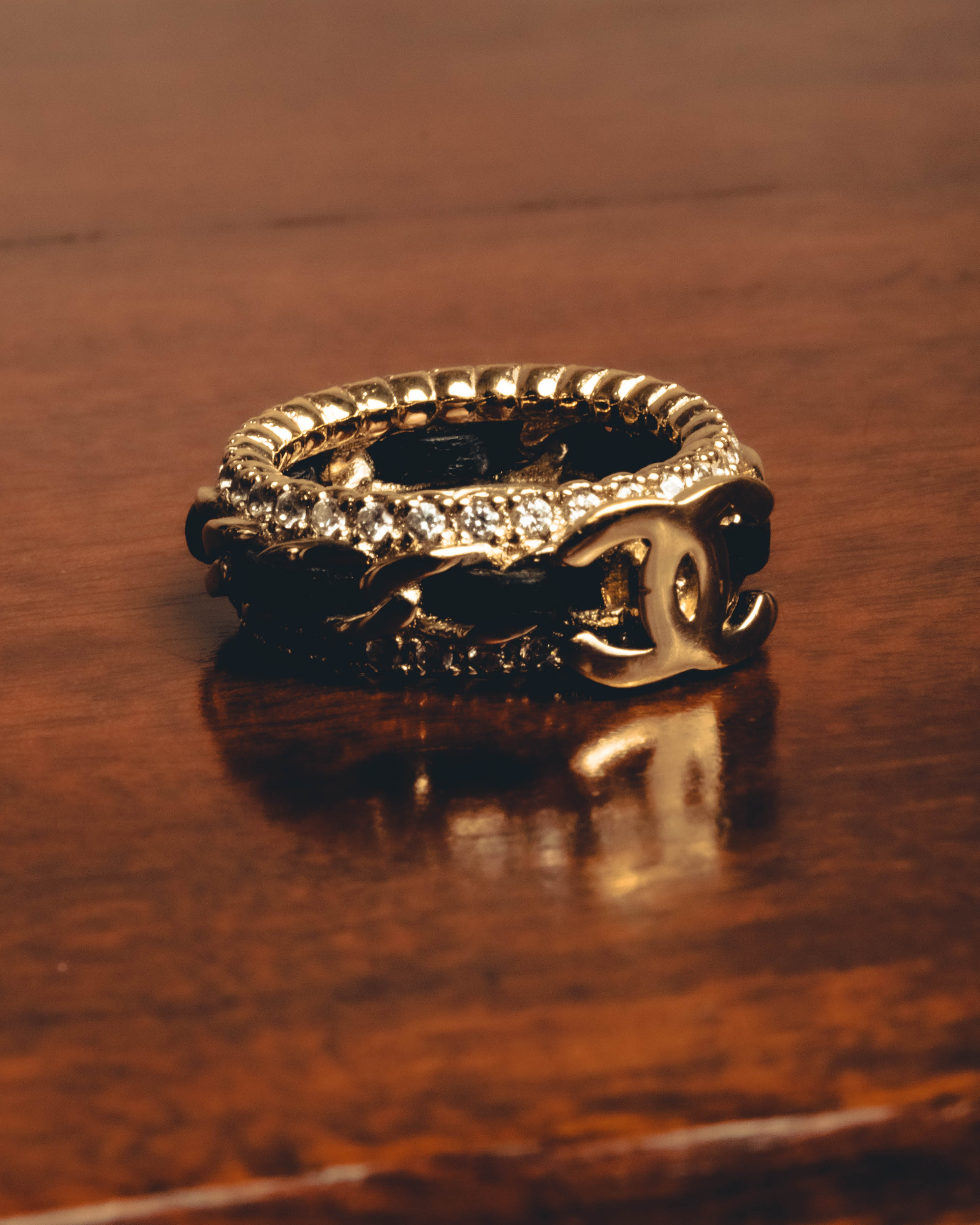 -SPECIAL- "CHANEL" Embellished costume jewelry ring
