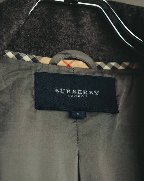 "BURBERRY LONDON" 00's-10's Check trimmed wool dressing gown