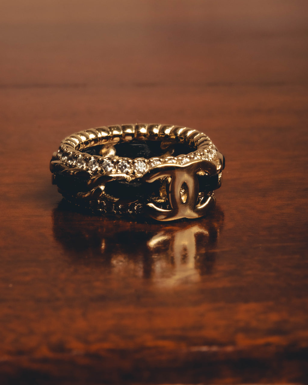 -SPECIAL- "CHANEL" Embellished costume jewelry ring