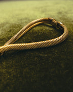 "Christian Dior" 70's Gold tone mesh chain necklace