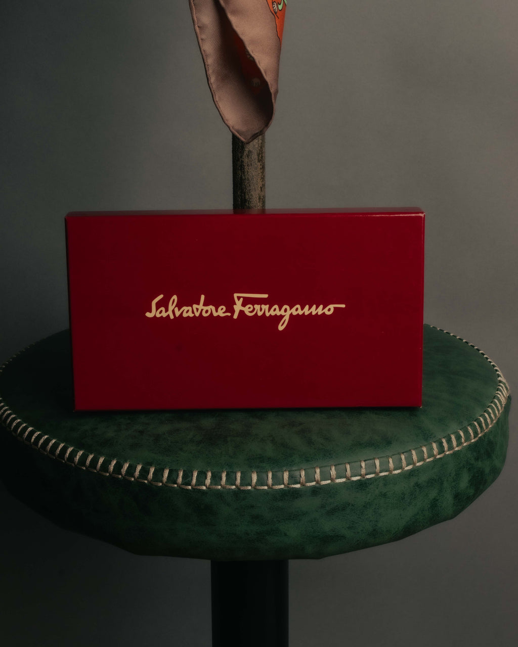 “Salvatore Ferragamo” 90’s Florence trompe l’oeil silk scarf