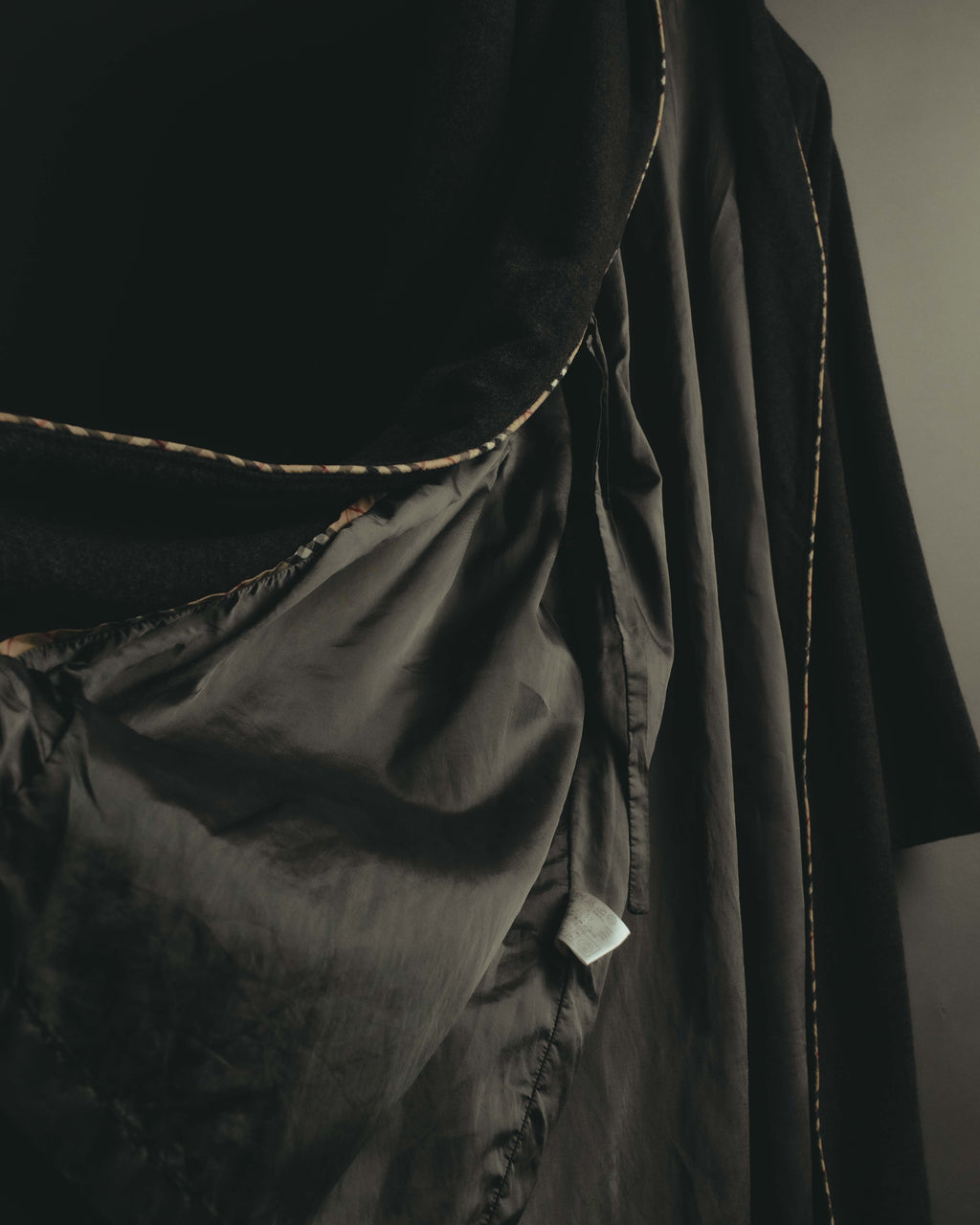 "BURBERRY LONDON" 00's-10's Check trimmed wool dressing gown