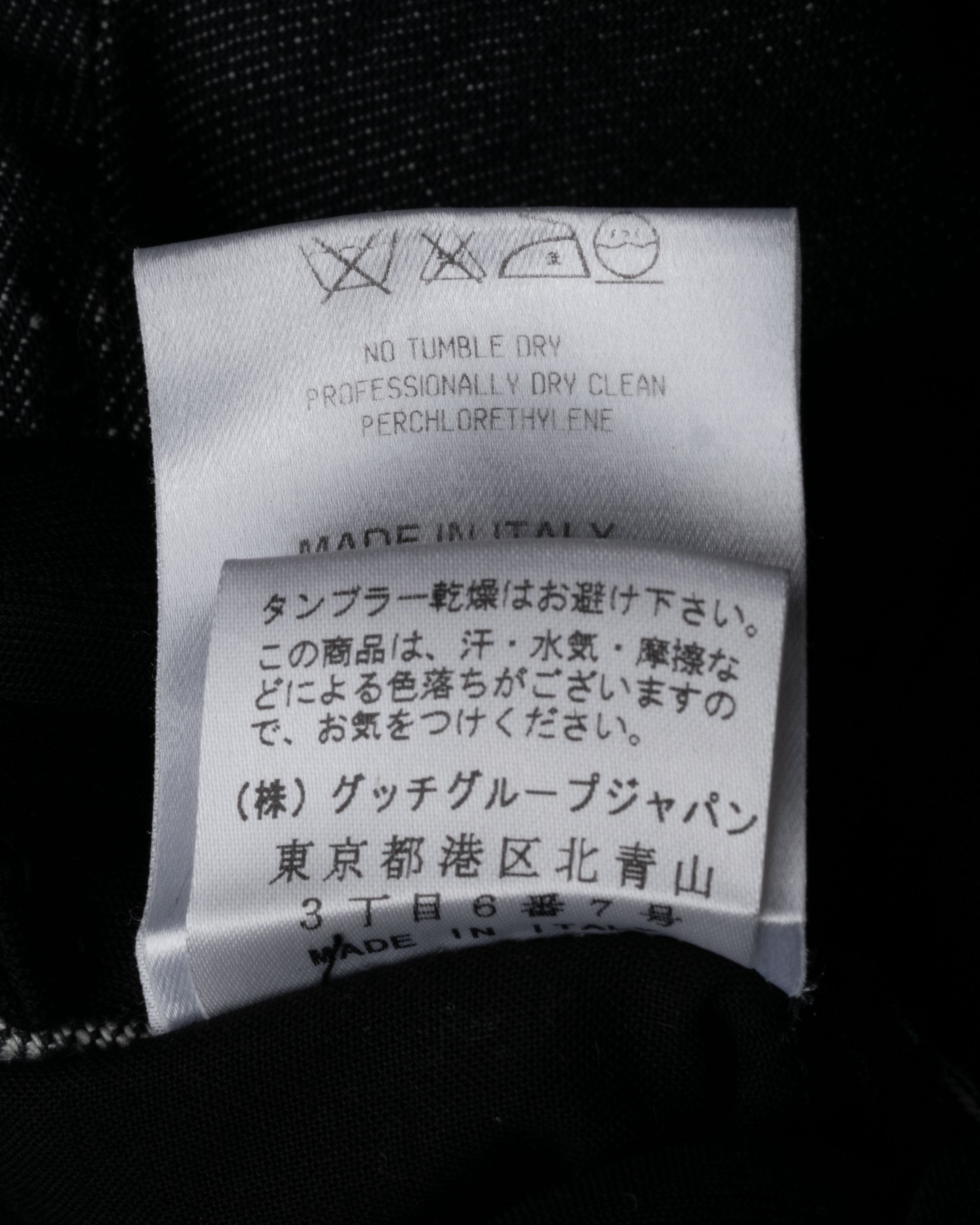 “GUCCI” 2002 Tailored denim trousers