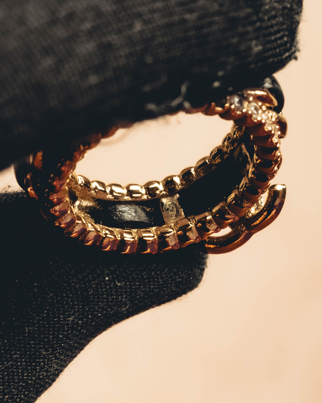 -SPECIAL- "CHANEL" Embellished costume jewelry ring
