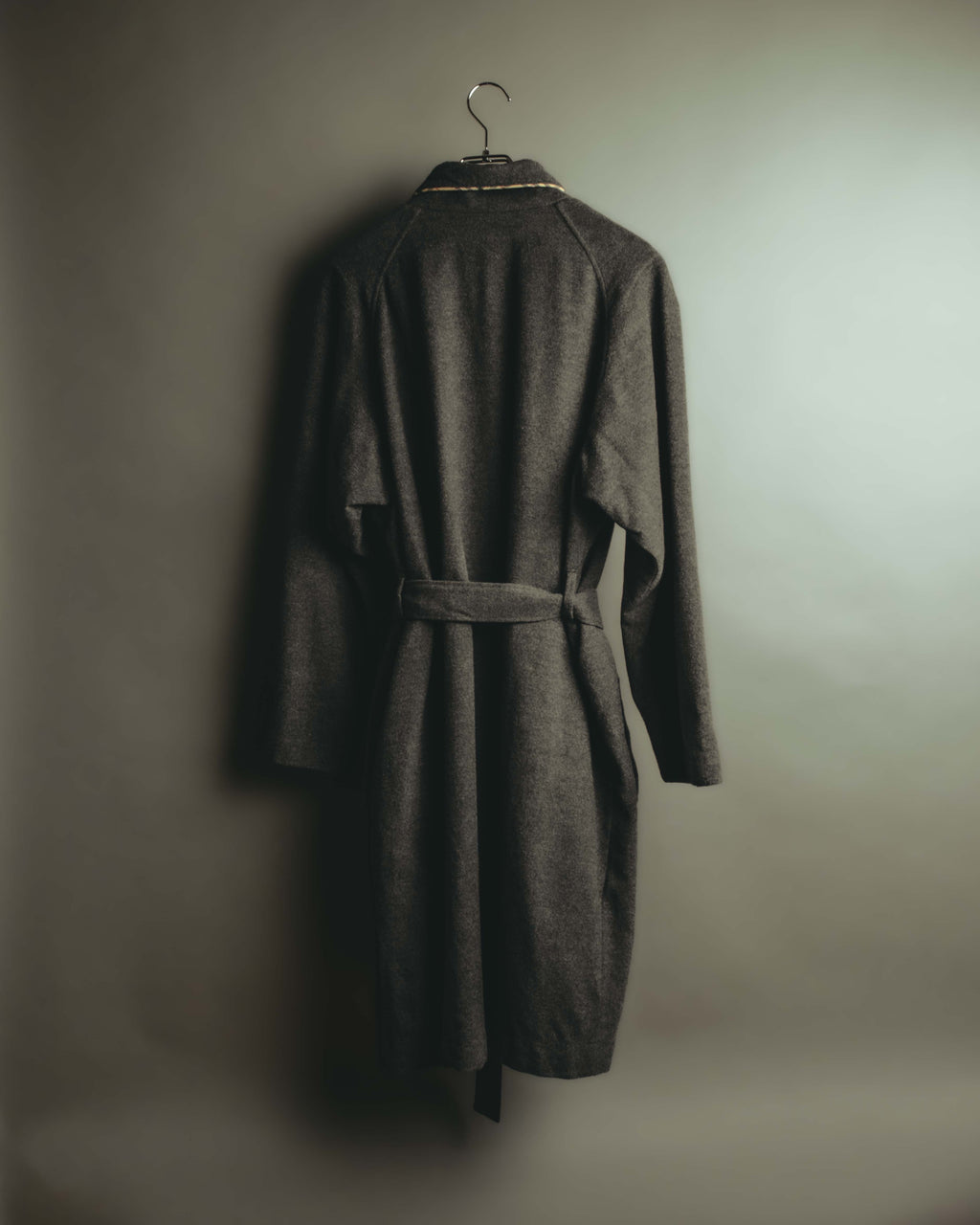 "BURBERRY LONDON" 00's-10's Check trimmed wool dressing gown