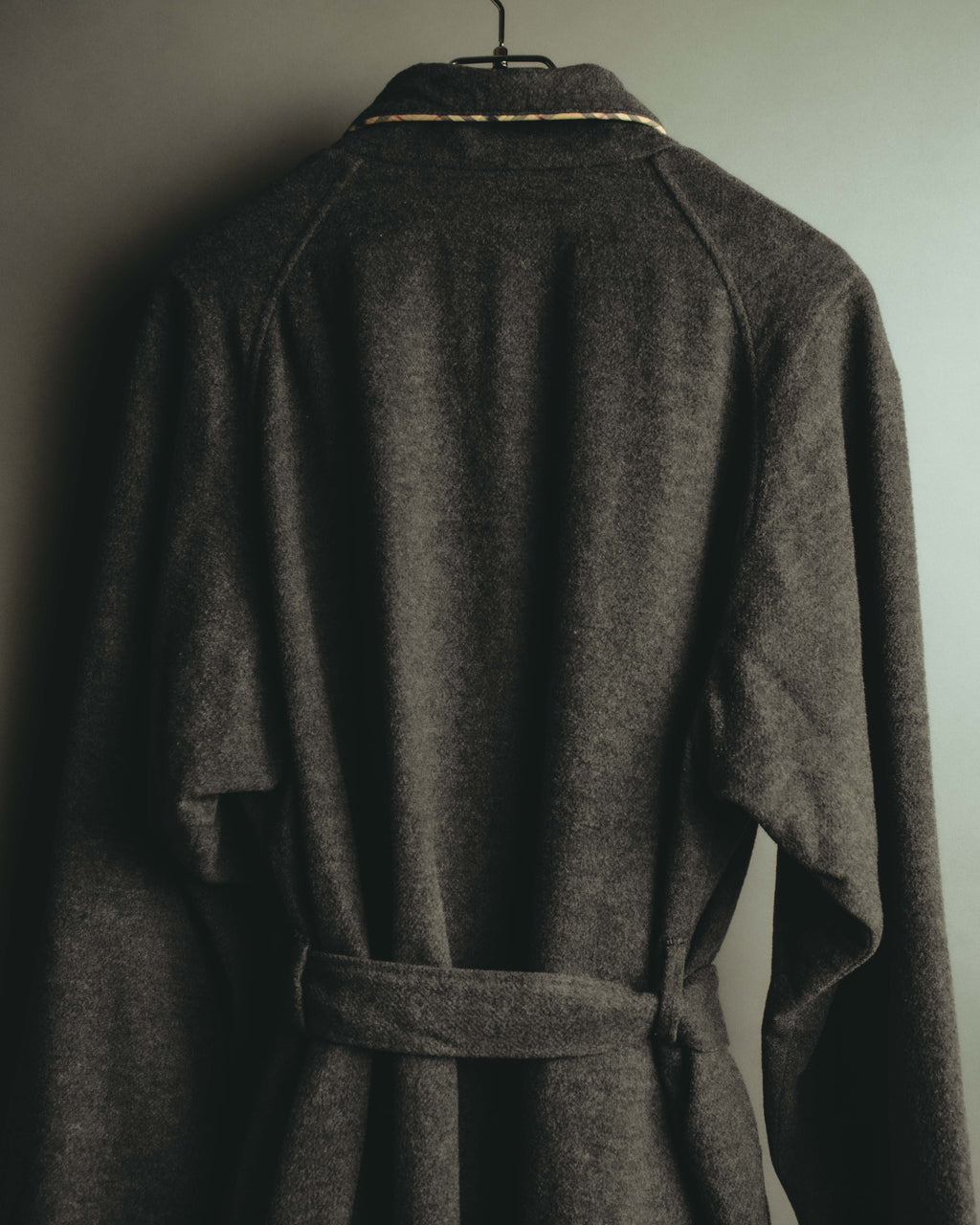 "BURBERRY LONDON" 00's-10's Check trimmed wool dressing gown