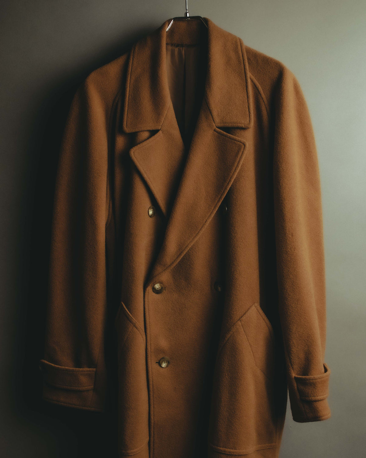 "KENZO" 80's-90's Sculptural double-breasted wool coat