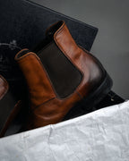 “PRADA” 2013 Burnished brogue chelsea boots