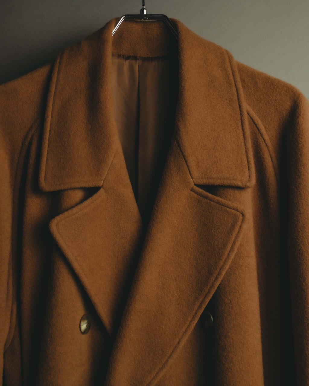 "KENZO" 80's-90's Sculptural double-breasted wool coat