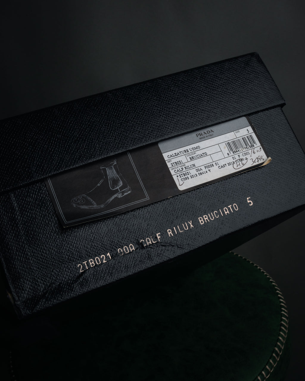 “PRADA” 2013 Burnished brogue chelsea boots