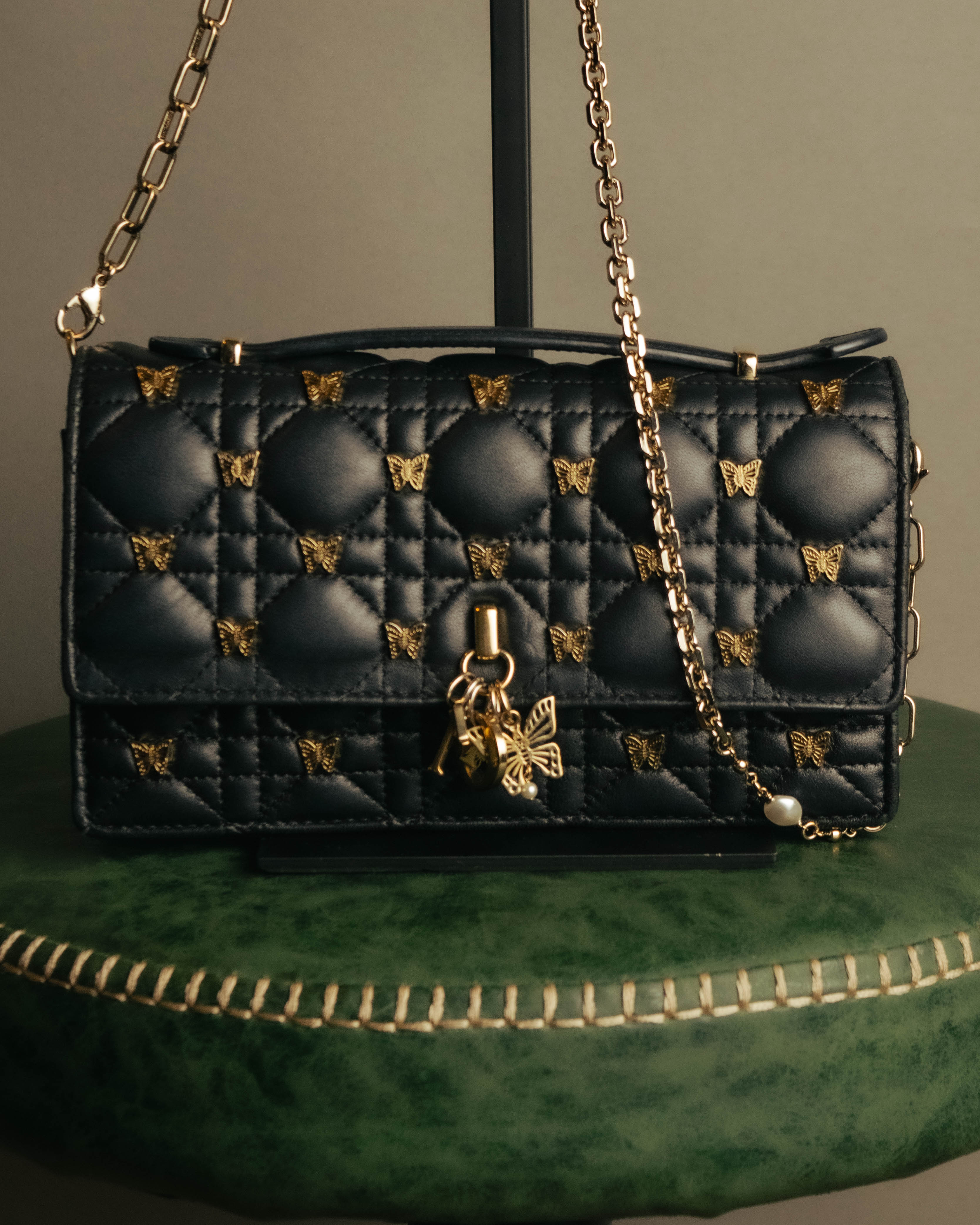 dior カナージュ キルティング ハンドバッグ スモール チャーム