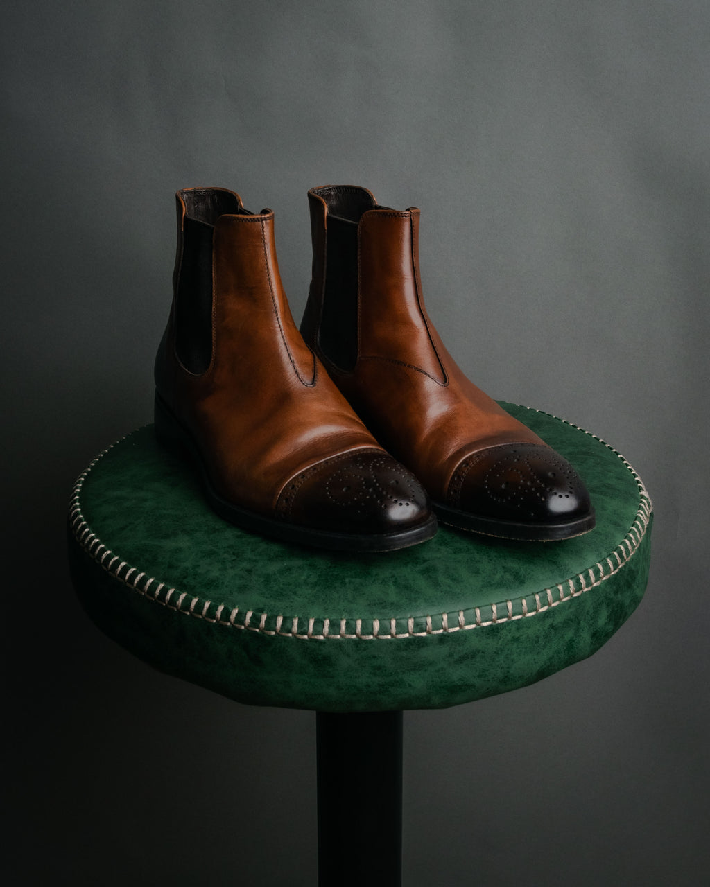 “PRADA” 2013 Burnished brogue chelsea boots