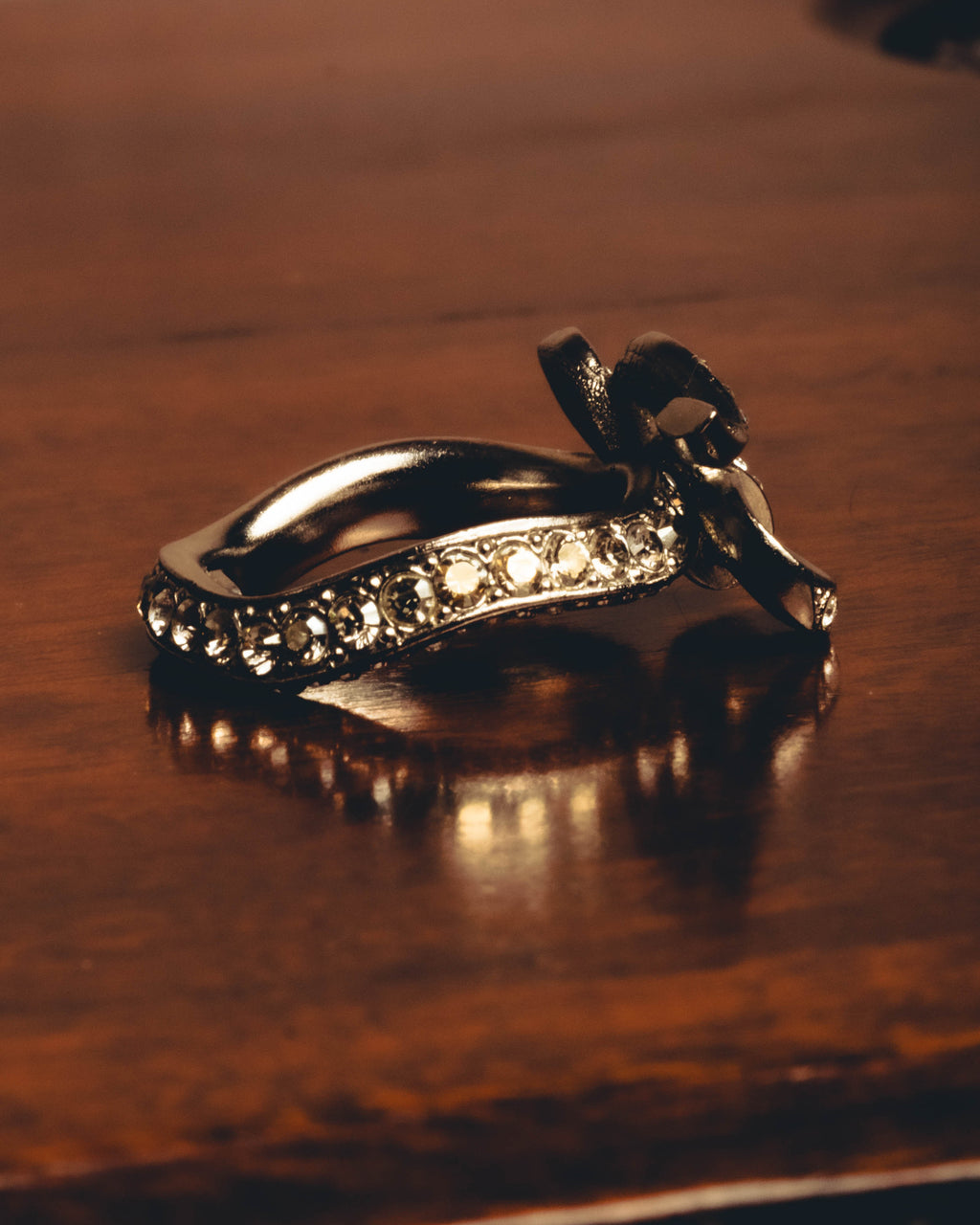 -SPECIAL- "CHANEL" 10AW Sparkling rhinestone bow ring