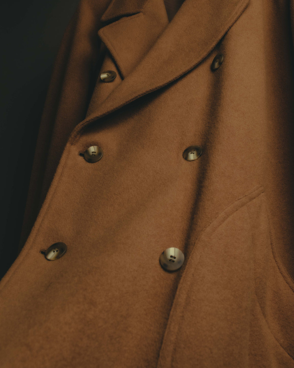 "KENZO" 80's-90's Sculptural double-breasted wool coat