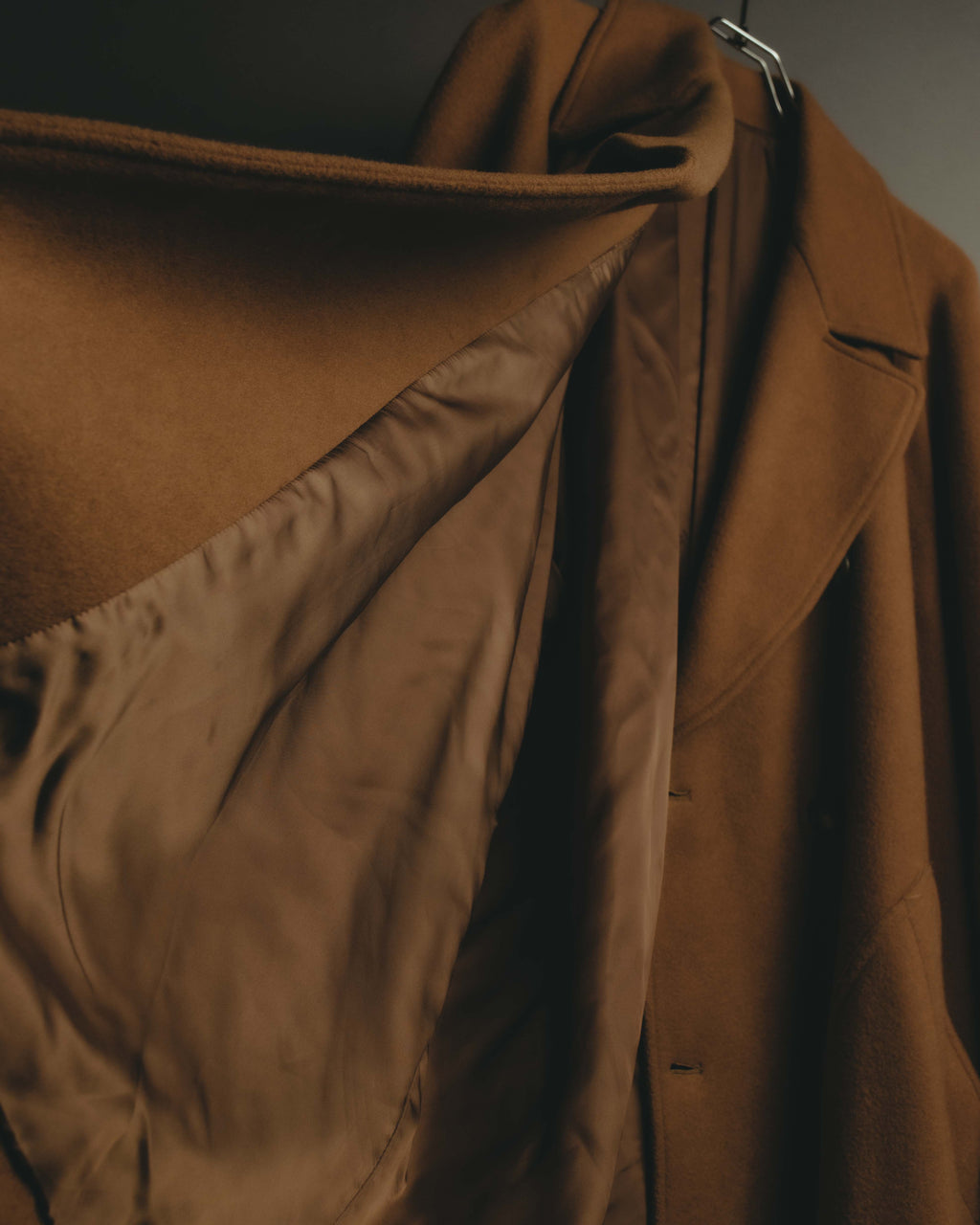 "KENZO" 80's-90's Sculptural double-breasted wool coat