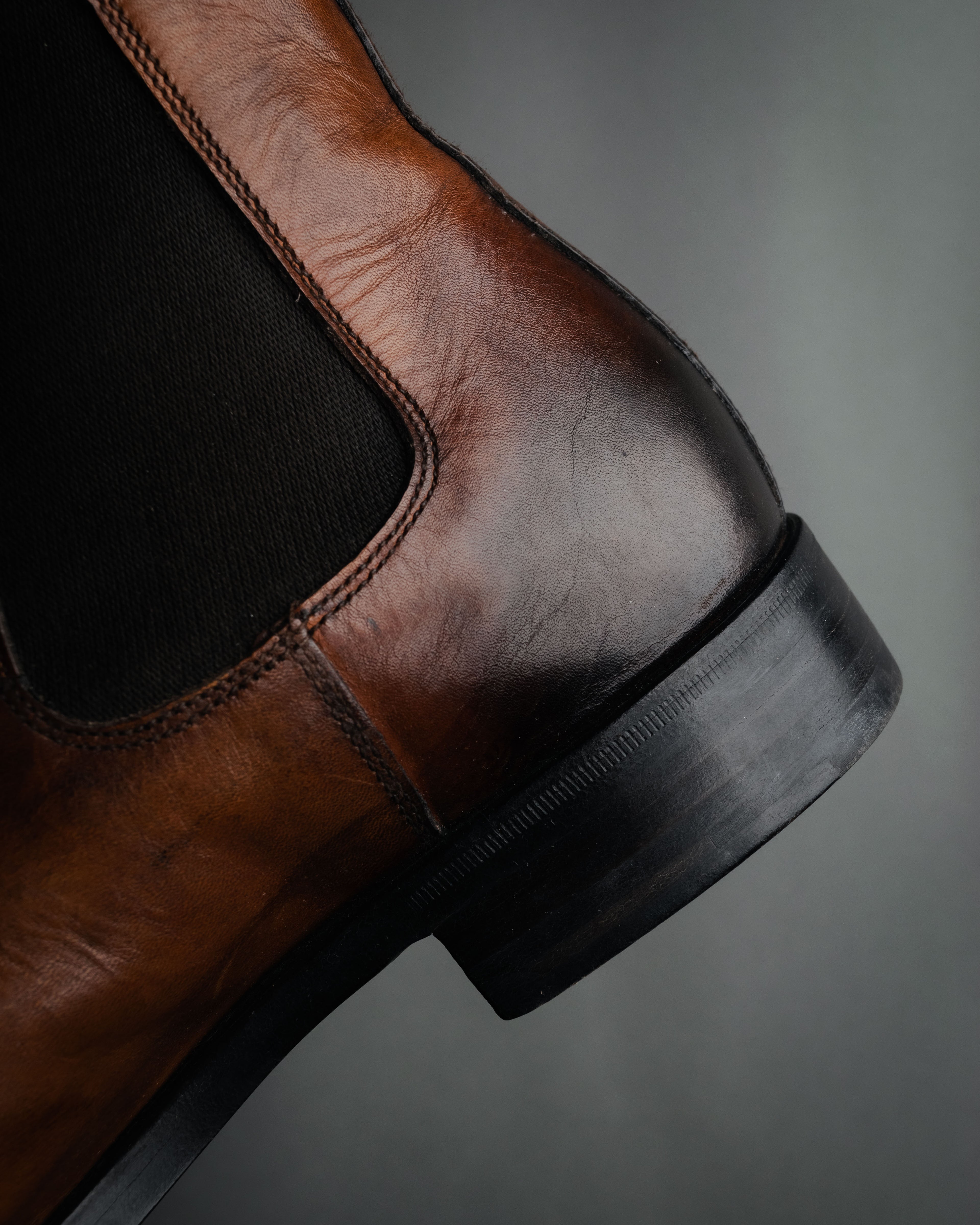 “PRADA” 2013 Burnished brogue chelsea boots