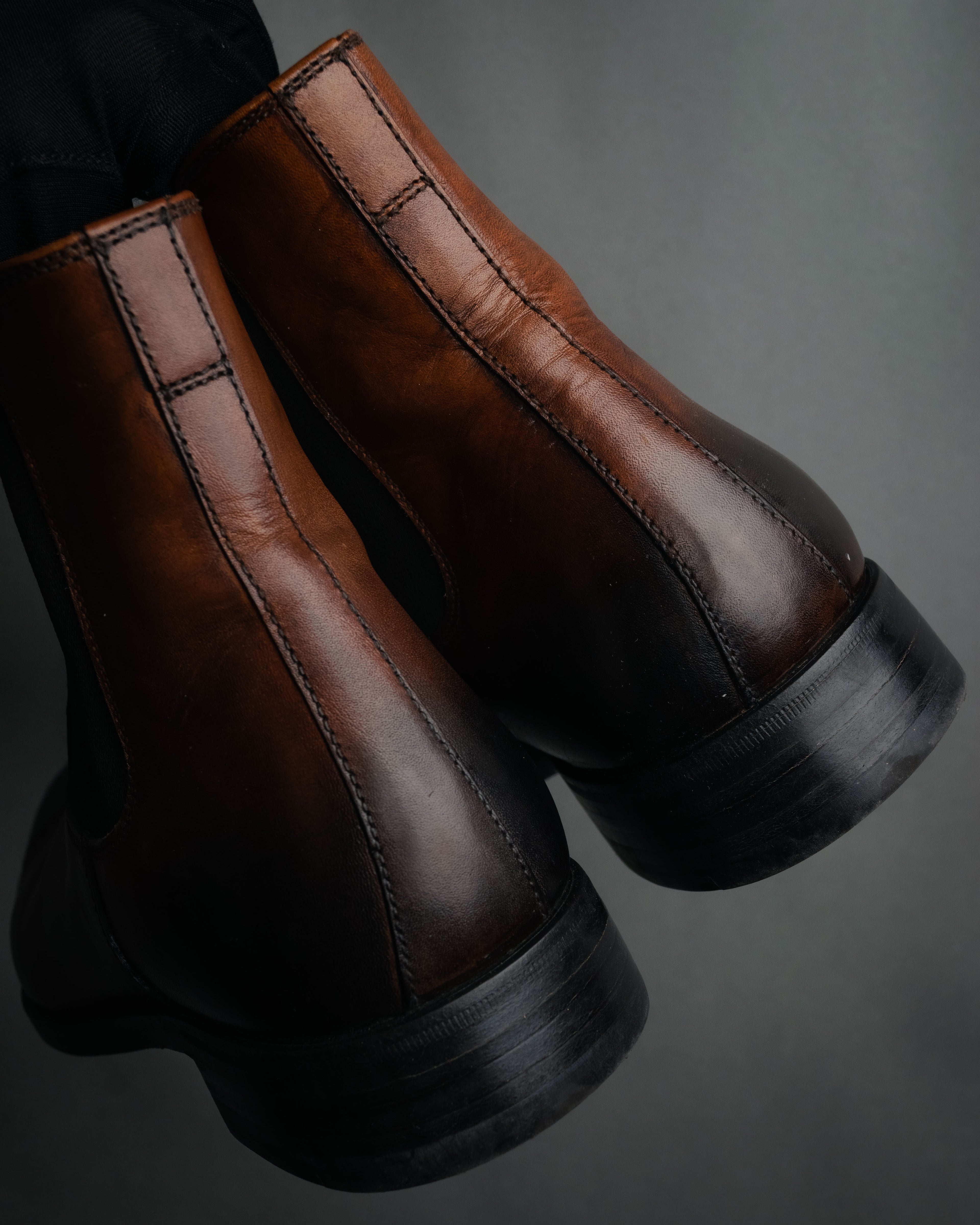 “PRADA” 2013 Burnished brogue chelsea boots
