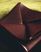 "Hermès" 00's Burgundy pebbled leather coin purse