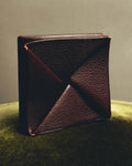 "Hermès" 00's Burgundy pebbled leather coin purse