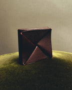 "Hermès" 00's Burgundy pebbled leather coin purse