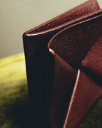 "Hermès" 00's Burgundy pebbled leather coin purse
