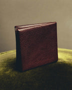 "Hermès" 00's Burgundy pebbled leather coin purse