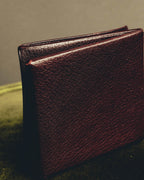 "Hermès" 00's Burgundy pebbled leather coin purse