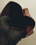 "Hermès" 00's Burgundy pebbled leather coin purse