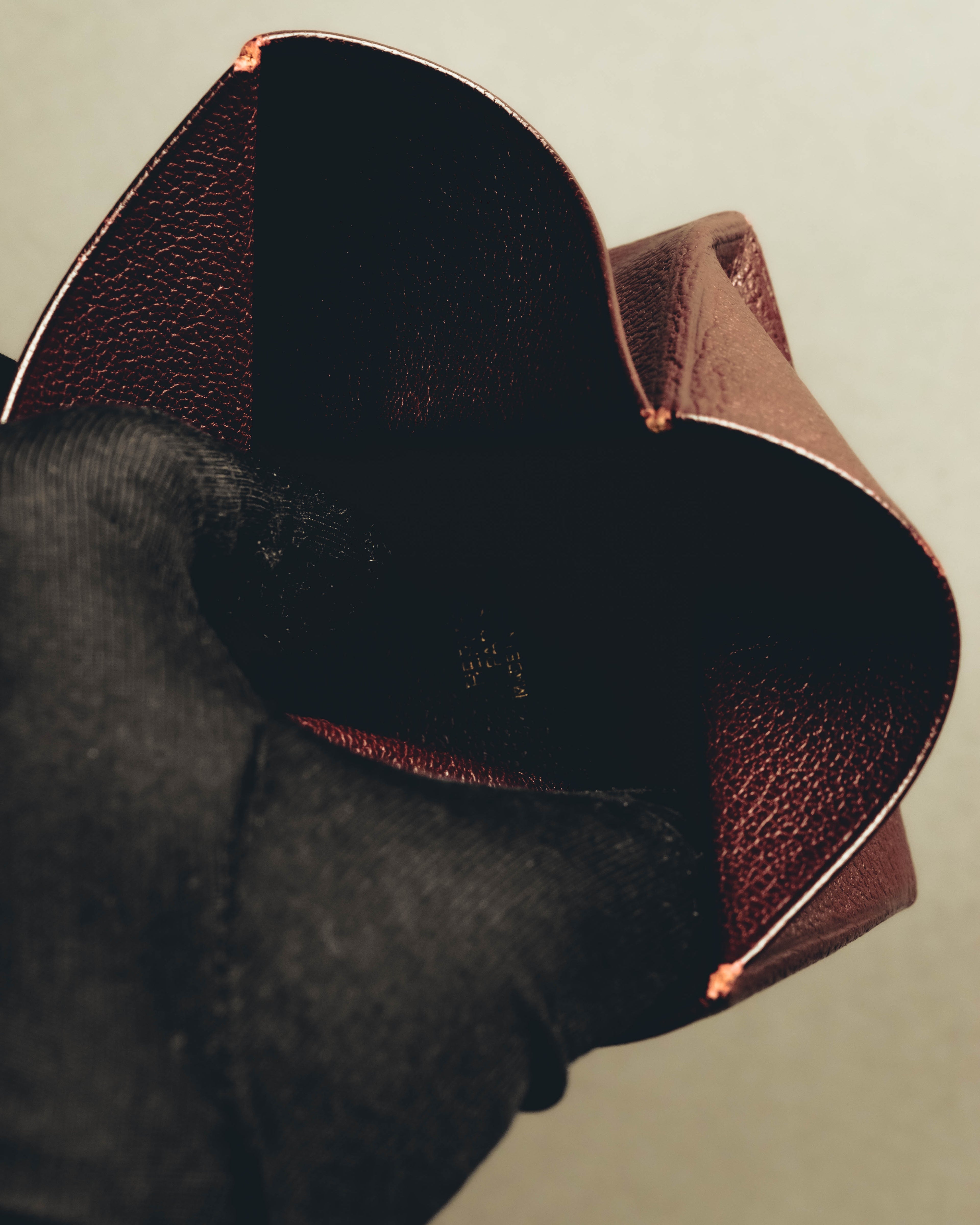 "Hermès" 00's Burgundy pebbled leather coin purse