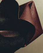 "Hermès" 00's Burgundy pebbled leather coin purse