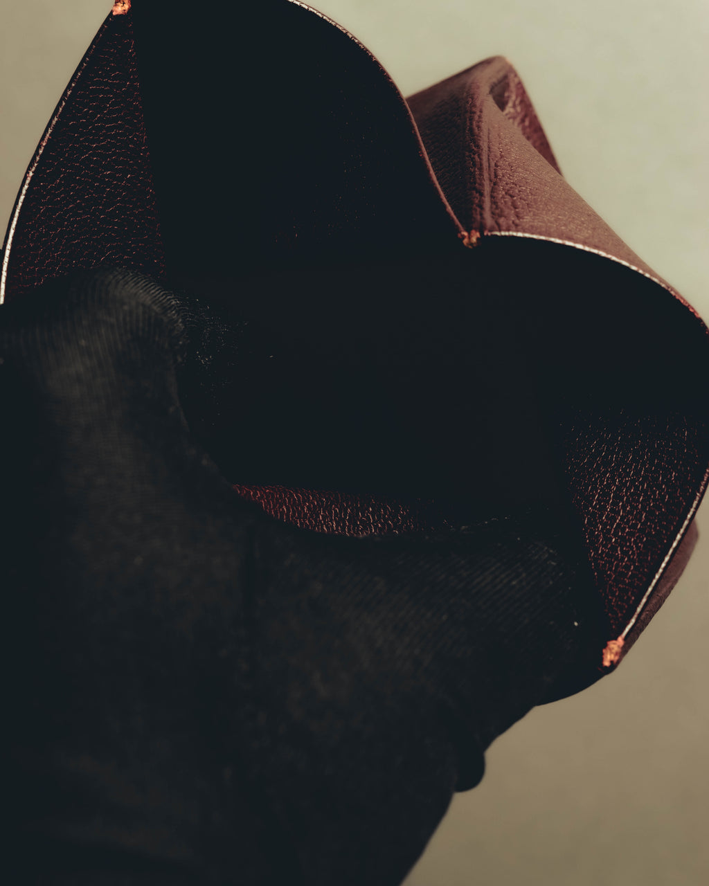 "Hermès" 00's Burgundy pebbled leather coin purse