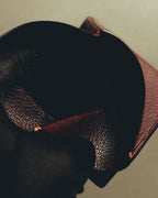"Hermès" 00's Burgundy pebbled leather coin purse