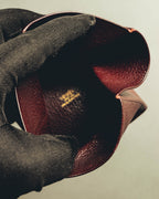 "Hermès" 00's Burgundy pebbled leather coin purse